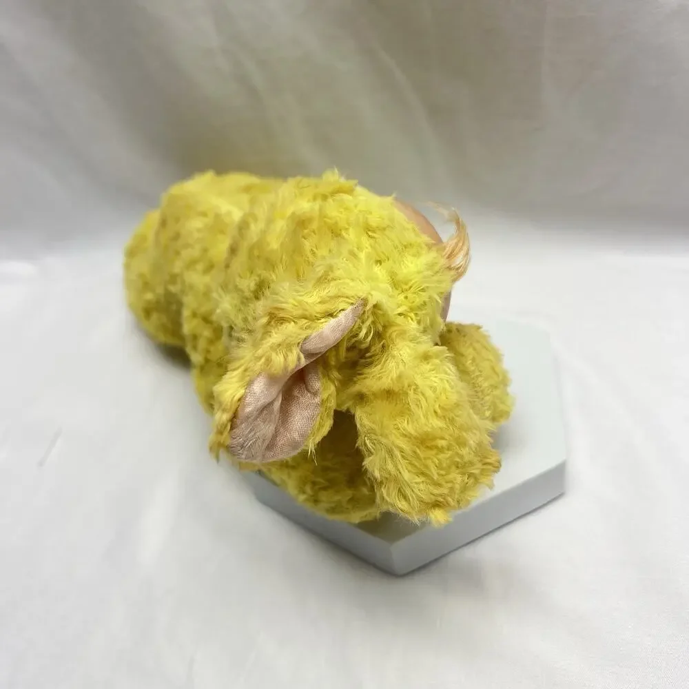 Vintage My Musical Toy? Rubber Baby Face Yellow Plush Spring Bunny Wind Up Toy
